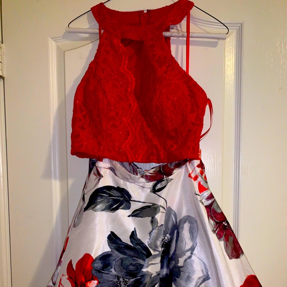 red 2 piece homecoming dress